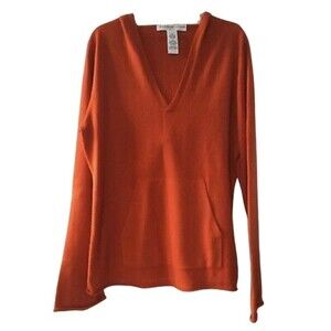Josephine Chaus Sport burnt orange hooded sweater size medium
